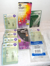 MINIATURE REPLACEMENT LAMPS. Lot of 10 Packages NIB Various Sizes and Wattage