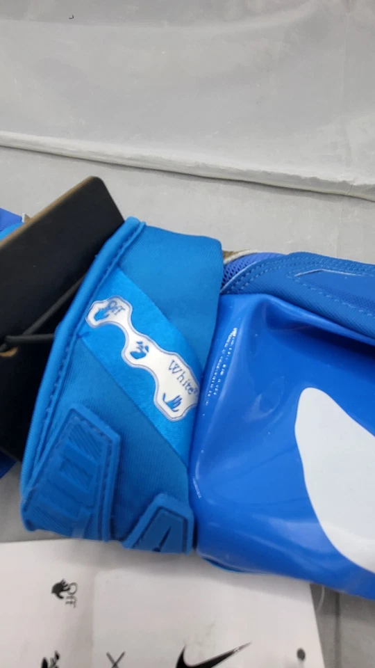 大号耐克 D-Tack x Off-White 足球手套正品男式蓝色棕色全新 HTF。 — 第 4/4 张图片