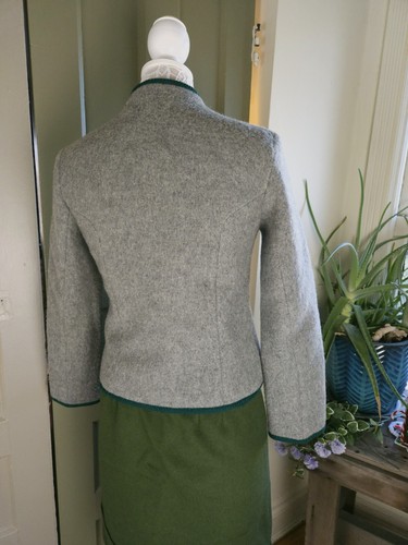 Boos Austrian Style Vintage Nordic Felted Boiled Wool Jacket Cardigan Womens 36 - Picture 2 of 22