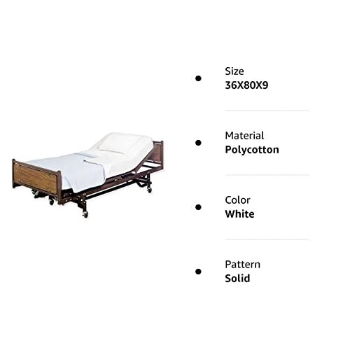 Juego de 3 sábanas ajustables de hospital de algodón con 200 hilos... Foto 3 de 3