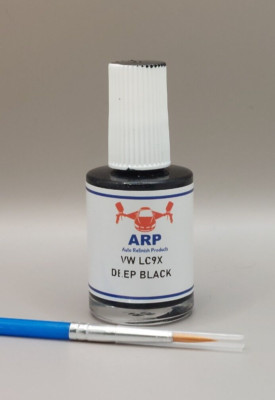For VW Code LC9X DEEP BLACK Car Touch up Paint + Fine Tipped Brush ...