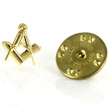 Craft Square & Compass Masonic Pin Gilt Base Metal Made in United Kingdom