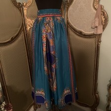 Laddi. One Size. Ankara African Gypsy Ethnic BOHO Maxi Skirt with Sash. DD.
