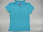 Girls R/K Short Sleeve Turquoise Wicking Polo Uniform Shirt Sz Small - X Large