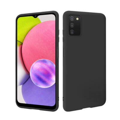 HSP Handy Hülle für Samsung Galaxy A03s | Schwarz | Silikon Schutz Cover Case