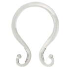 Rust-Proof Plastic Shower Curtain Double Hooks, Set of 12, Clear