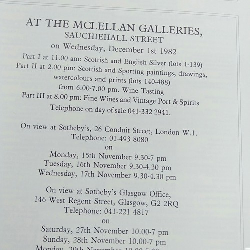 Sothebys in GlasGow 1982 Catalogue, Drawings, Paintings Art, English Silver - Picture 2 of 12