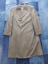 Vintage 1950s Richman Brothers Grey Gabardine Overcoat Lined Men's Medium