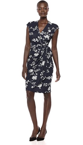 Lark \u0026 Ro Classic Cap Sleeve V-Neck 