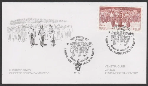 2001 ITALY FDC VENETIA No.1114 "The Fourth State" Giuseppe Pelizza da Volpedo