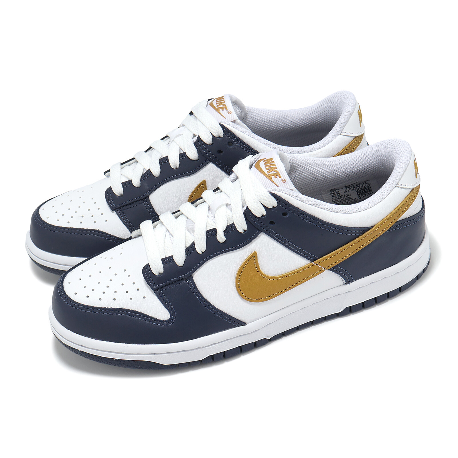 Детская молодежная повседневная обувь Nike Dunk Low GS Midnight Navy Wheat, кроссовки FB9109-111