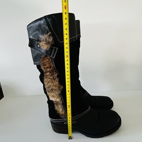 Botas hasta la rodilla Manas Design talla 39 de gamuza negra de piel real hechas en Rumania - Imagen 7 de 11
