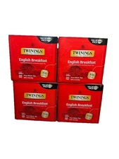 Twinings English Breakfast Black Tea, 100 Individually Wrapped Tea Bags 4 pack