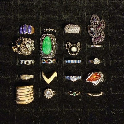 Mixed Lot of Vintage Estate Costume Rings 20 Pieces