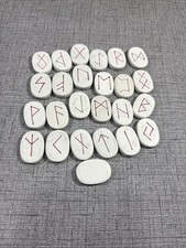 Set of 25 Elder Futhark Rune Stones in Drawstring Bag