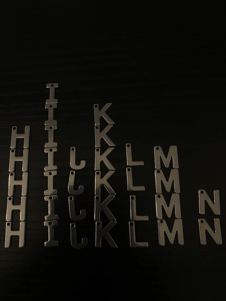 Bracelet Stainless Steel Initial A-Z Charms Beads For Craft Bracelet Making - Image 2 of 4