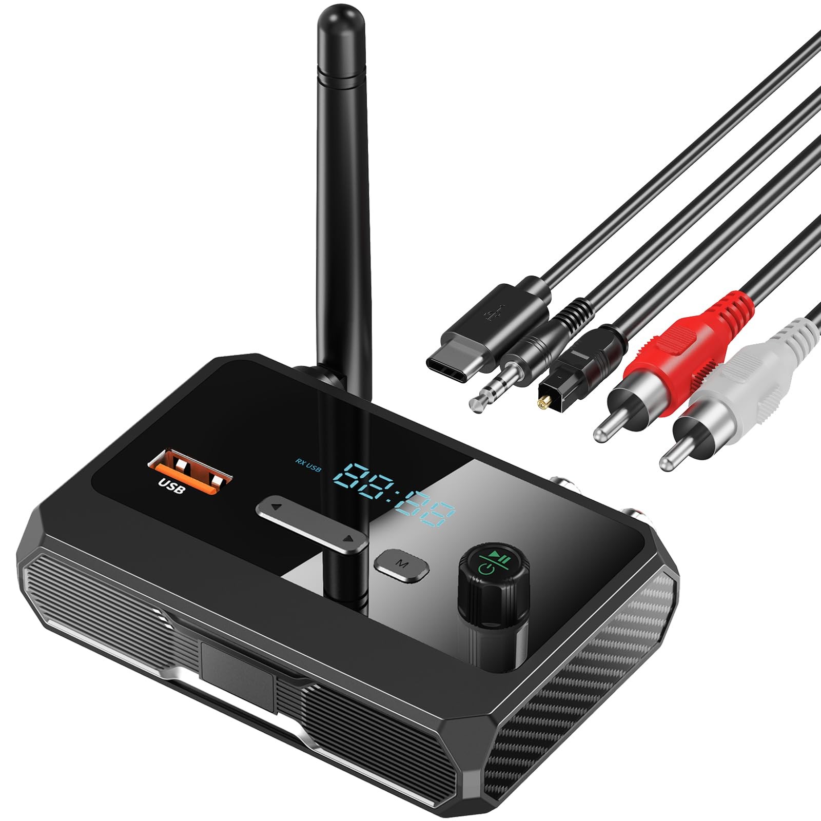 Bluetooth 5.3 Receiver for Home Stereo with RCA Output & Low Latency Wireless Audio Adapter