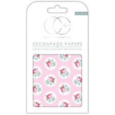 Craft Consortium Decoupage Papers 13.75"X15.75" 3/Pkg Rose Bud