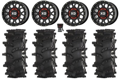 KS135 Grenade 14'' Wheels Black +38mm 28'' Outlaw Max Tires Polaris RZR