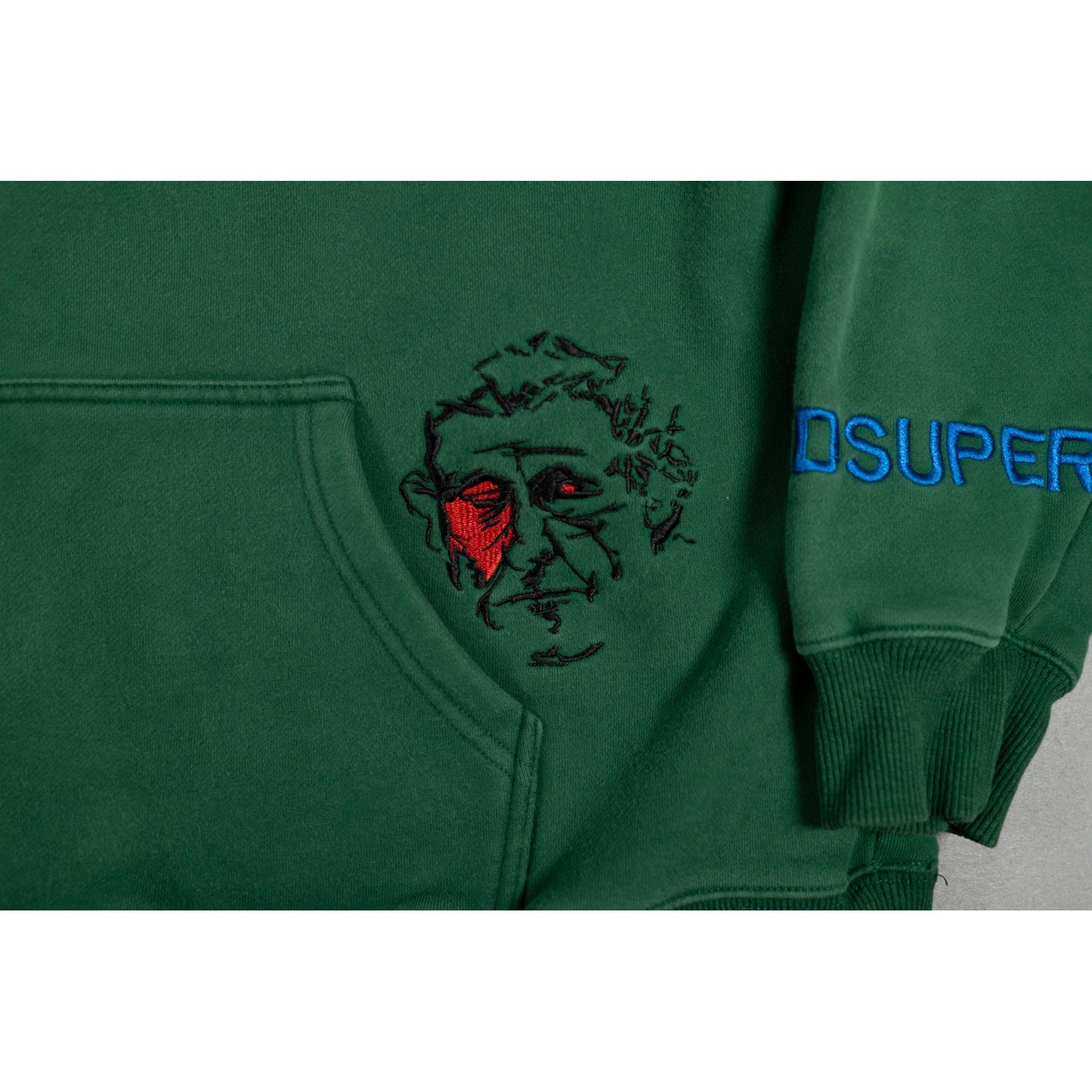 KidSuper Studios Embroidered Graphic Hoodie Green Cotton Sweatshirt Medium image 4