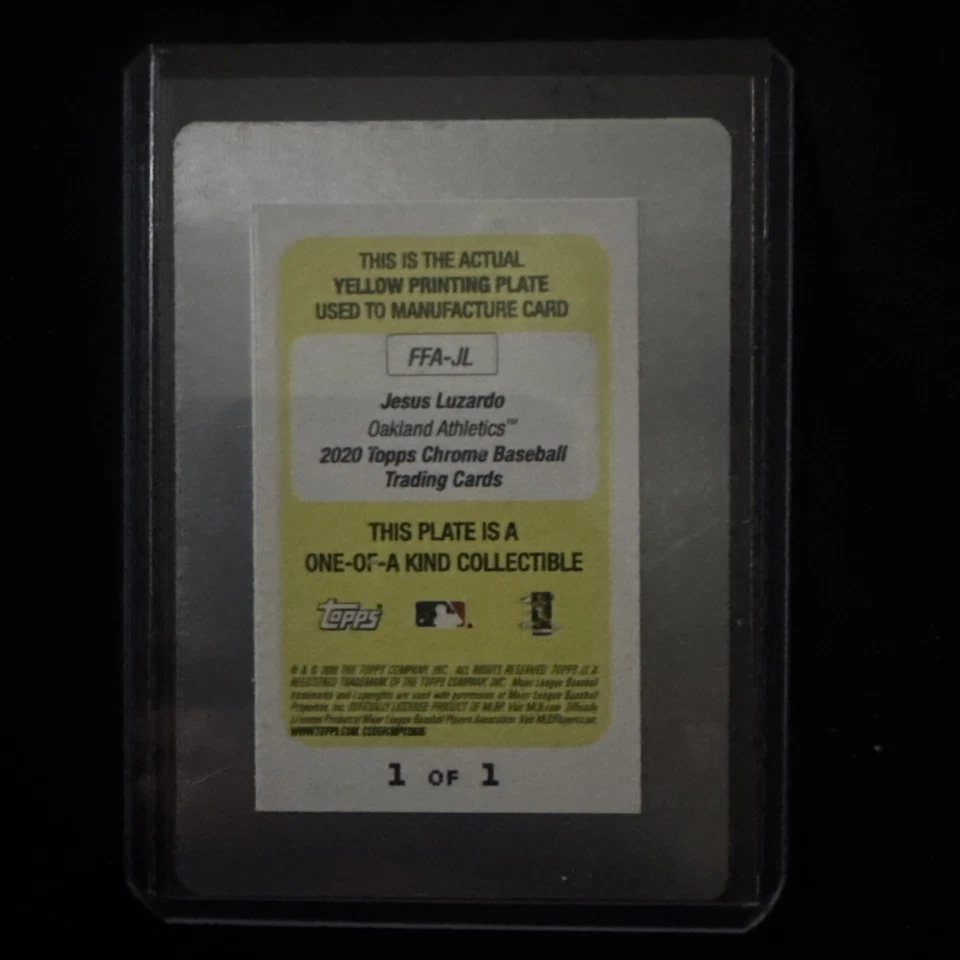 2020 TOPPS CHROME JESUS LAZARDO Freshman Flash PRINT PLATE AUTO SSP RC # 1/1 - Image 2 of 2