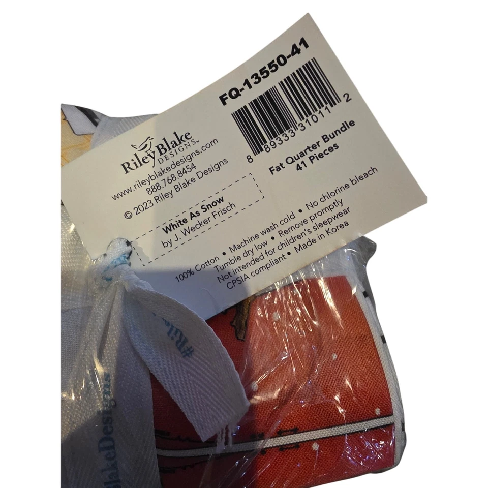 Riley Blake Fat Quarter Bundle 41 Piece White As Snow Fabric Cotton Holiday - Image 3 of 4