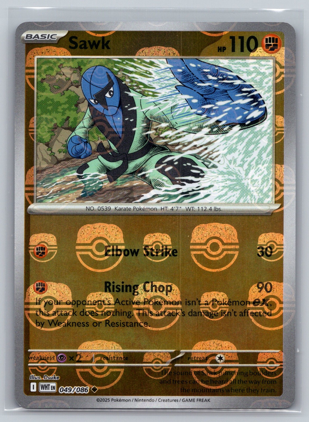 SV: White Flare #049/086 Sawk (Master Ball Pattern)