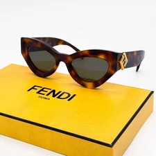 NEW FE40146I 53N FENDI WOMEN CAT EYE HAVANA SUNGLASSES FENDI