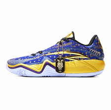 ANTA KAI 3 Men  s Low Top Athletic Sneakers Lace-Up Star Pattern Blue Gold