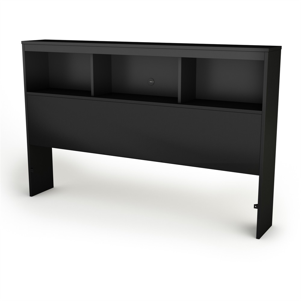 South Shore Spark Full Bookcase Headboard (54''), Pure Black