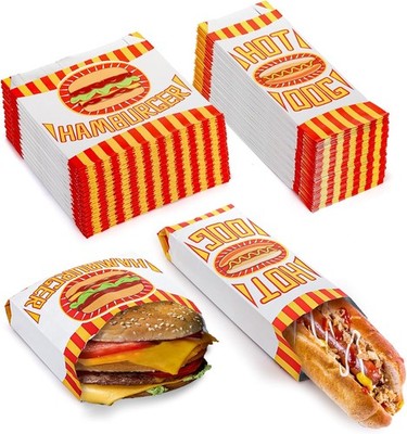 Yarlung 300 Pack Hot Dog Bags and Hamburger Wrappers Set, Grease-proof Food
