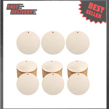 Unfinished Wooden Circles with Holes 2 Inch Round Craft Discs for Decorations