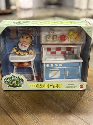 VTG NOS CABBAGE PATCH KIDS Collectible FEEDING PLAYSET Mattel NIB Sealed