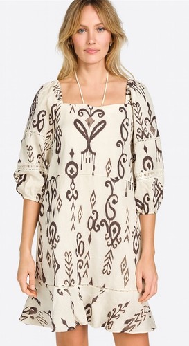 Phase Eight Ivory Ikat Mini Dress - Brand New With Tag - Size UK12 - RRP £110