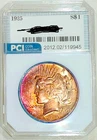 1925 Peace Dollar Gem BU +++  Beautiful Rainbow Color Toned