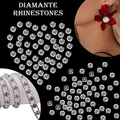 50-500 Stck. Aufnähen Diamant Strass Kristall Klar Silber Schmuckherstellung Kleid