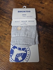 Birkenstock Cotton Bling Ajour Socks Womens Size 5 To 7. Color White NWT