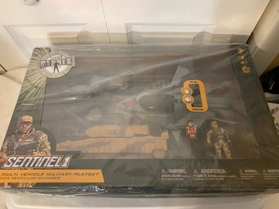True Heroes Sentinel 1 Multi Vehicle Military Playset Helicopter Tank Jet & 2Men