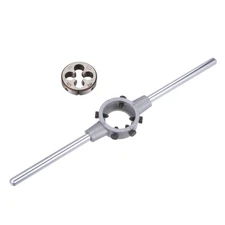 M12x1.25 Threading Die and 38mm (M12-M16) Round Holder Die Stock Wrench Set