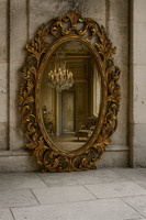 Casa Padrino Barock Spiegel Gold H. 108 Cm - Barockstil MöBel