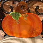 Set 3 Hobby Lobby Fall Party 1917 3D Orange Pumpkin Holiday Plates New 10.1/4” — photo 5