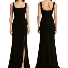 BHLDN Blake Square-Neck Stretch Crepe Maxi Dress Black Size XL
