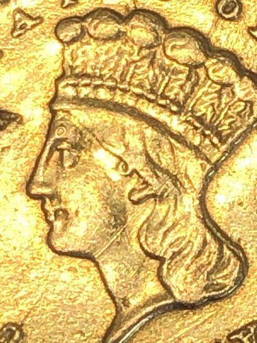 1868 US $1 Dollar Gold Indian Princess Type 3 - 10,500 Mintage - Rare Key Date - Picture 7 of 24