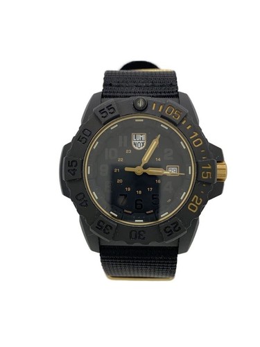 LUMINOX Men's Watch Quartz Analog BLK Navy 3500 Series GOLD LIMITED Used