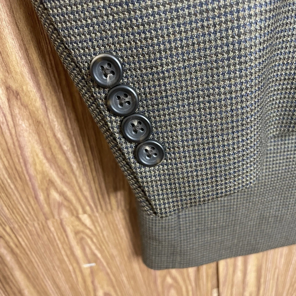 Pronto Uomo Sport Coat Mens 42R Green Multicolor 100% Wool Two Buttons - Image 4 of 4