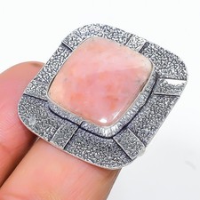 Pink Opal Gemstone Handmade 925 Sterling Silver Jewelry Ring Size 8.5 q004