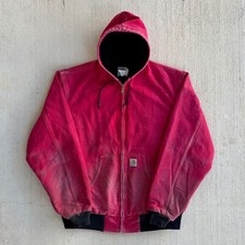 Carhartt JR110 faded red hooded work wear jacket 2XL