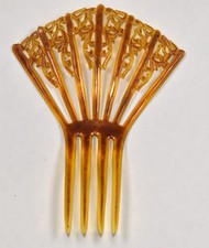 Vintage Antique ART DECO Celluloid Mantilla Style Hair Comb