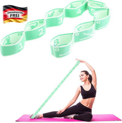 Yoga Stretching Gurt mit 8 Schlaufen für Pilates Fitness Gymnastik Elastisch