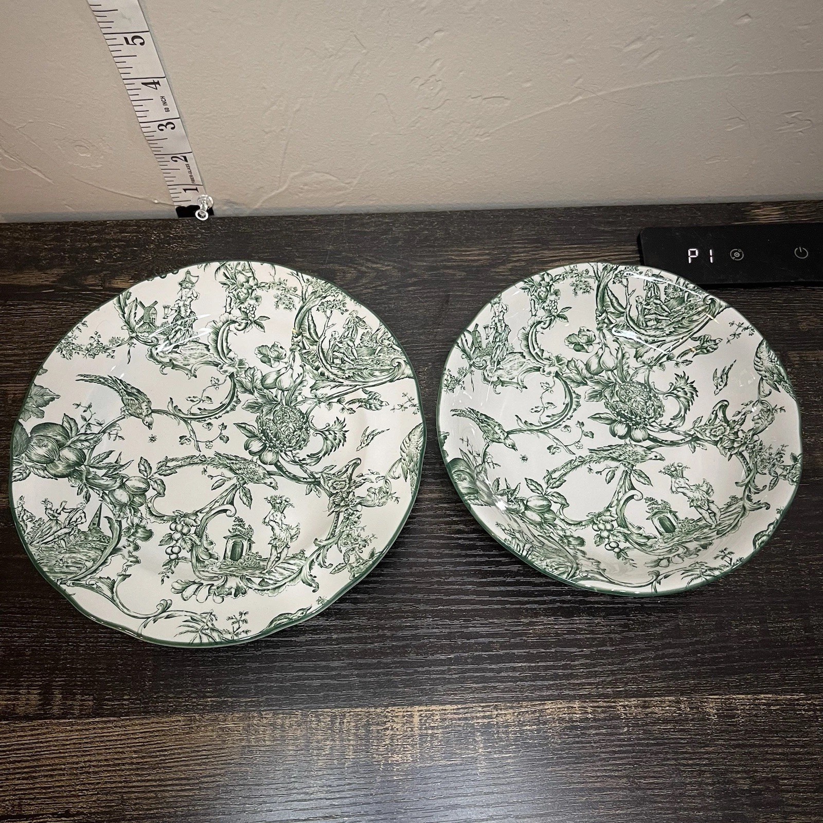 Spode Provincial Garden Green Salad Plate & Cereal Bowl 8” & 6.5” Toile Set Of 2